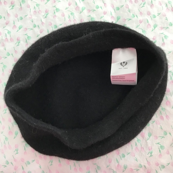FRAAS Solid Black French Beret Hat Wool Blend - Picture 3 of 3
